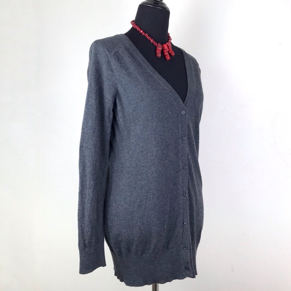 FOREVER 21 Angora Blend Cardigan Dark Grey M - Picture 2 of 9
